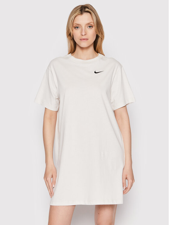 Nike Sukienka codzienna Sportswear Swoosh DM6191 Beżowy Oversize