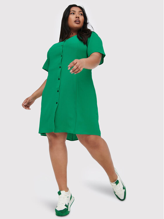 ONLY Carmakoma Sukienka codzienna Luxmille 15265908 Zielony Regular Fit zdjęcie nr 4