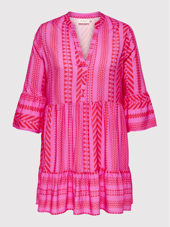 ONLY Carmakoma Sukienka codzienna Marrakesh 15206065 Różowy Relaxed Fit zdjęcie nr 2