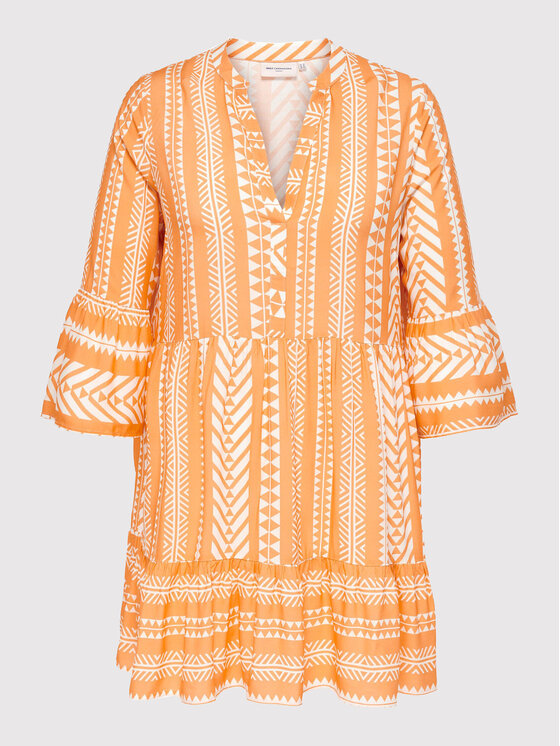 ONLY Carmakoma Sukienka letnia Marrakesh 15206065 Pomarańczowy Loose Fit