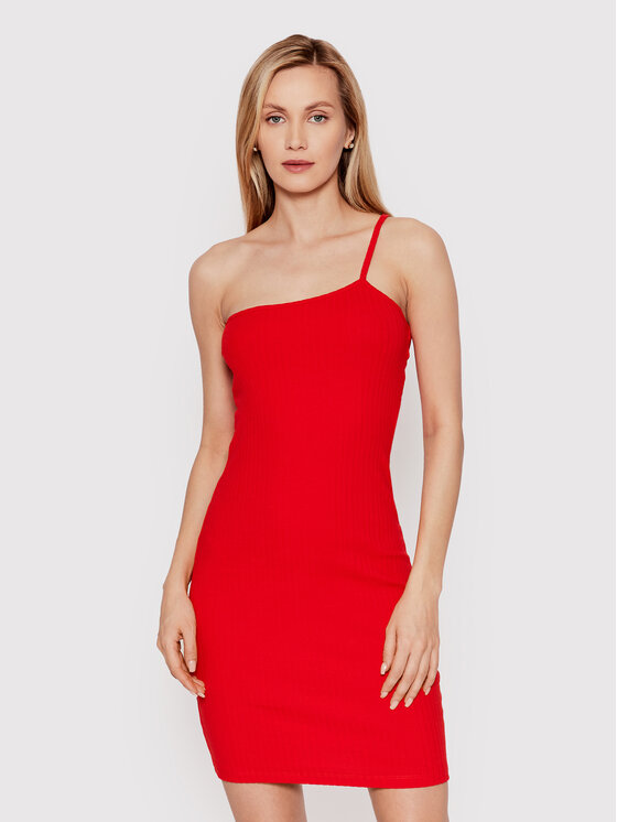 ONLY Sukienka letnia Lea 15257778 Czerwony Slim Fit