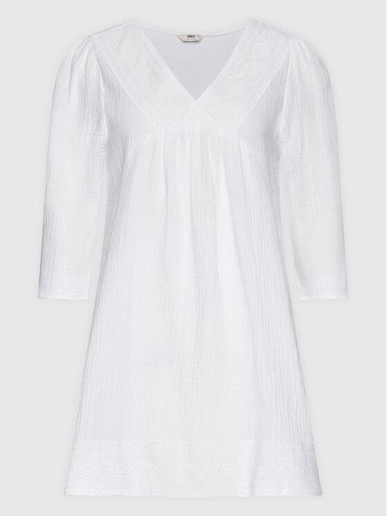 ONLY Sukienka letnia Thyra 15257698 Biały Relaxed Fit zdjęcie nr 5