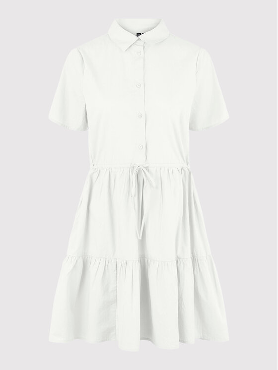 Pieces Sukienka koszulowa Valdine 17123758 Biały Regular Fit