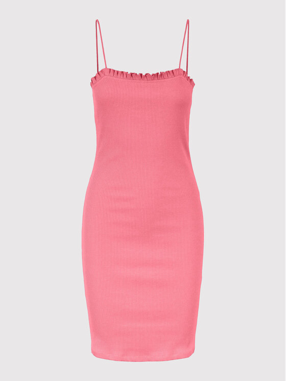 Pieces Sukienka letnia Tegan 17113889 Różowy Slim Fit