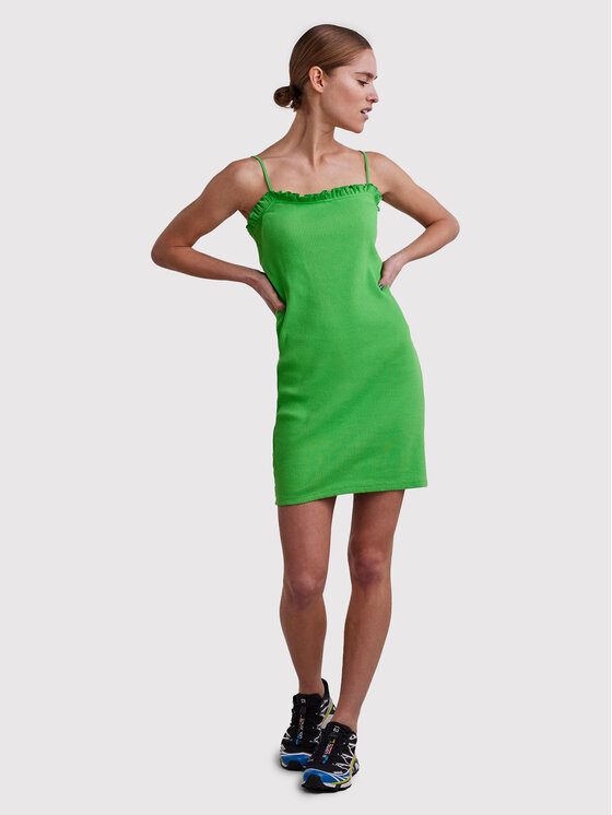 Pieces Sukienka letnia Tegan 17113889 Zielony Slim Fit zdjęcie nr 5