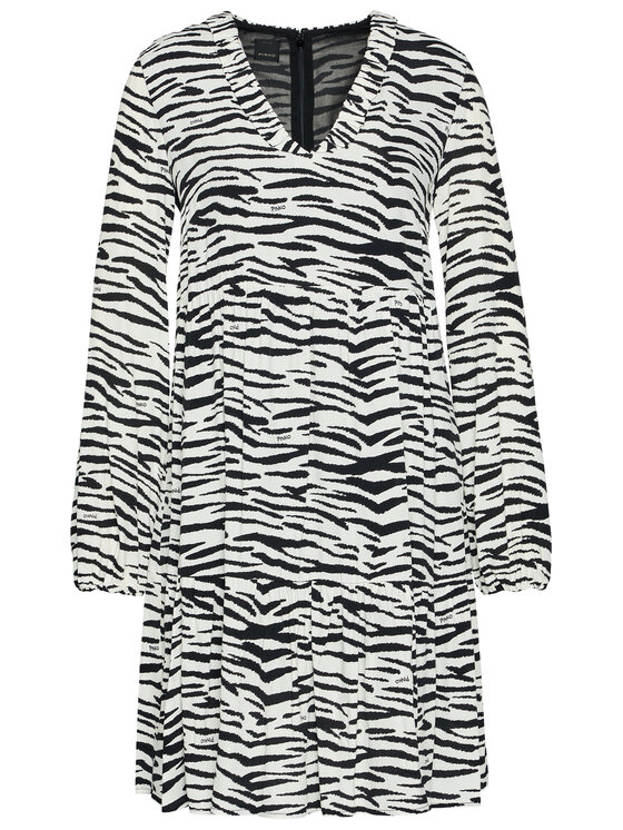 Pinko Sukienka codzienna Zebra 20202 PRR 1N133V 8495 Biały Regular Fit zdjęcie nr 5