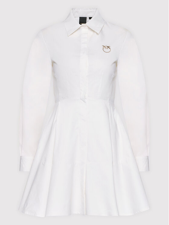 Pinko Sukienka koszulowa Siena PE22 BLK01 1G17J8 Y6VW Biały Regular Fit zdjęcie nr 5