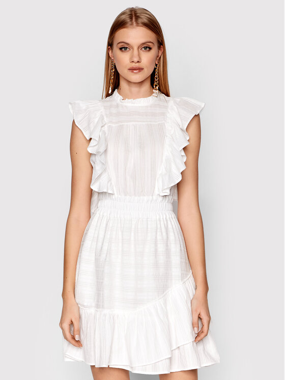 Pinko Sukienka letnia Riccione 1G17LF Y7UU Biały Regular Fit