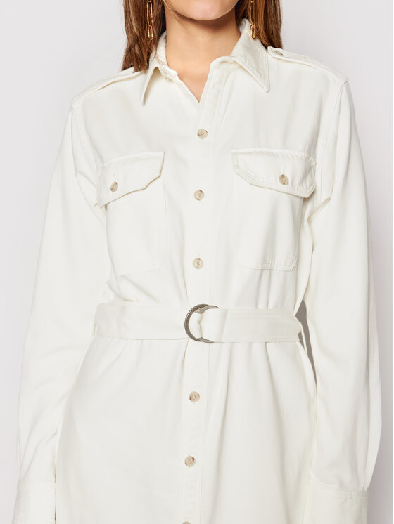 Polo Ralph Lauren Sukienka koszulowa 211834041001 Beżowy Regular Fit zdjęcie nr 4