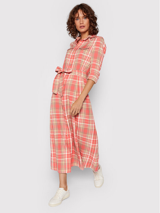 Polo Ralph Lauren Sukienka koszulowa 211843096001 Różowy Regular Fit zdjęcie nr 2