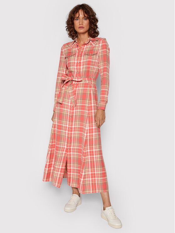 Polo Ralph Lauren Sukienka koszulowa 211843096001 Różowy Regular Fit