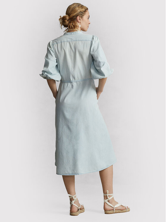 Polo Ralph Lauren Sukienka koszulowa 211864011001 Niebieski Regular Fit zdjęcie nr 5