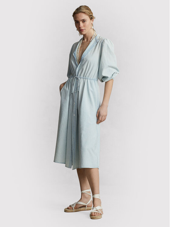 Polo Ralph Lauren Sukienka koszulowa 211864011001 Niebieski Regular Fit