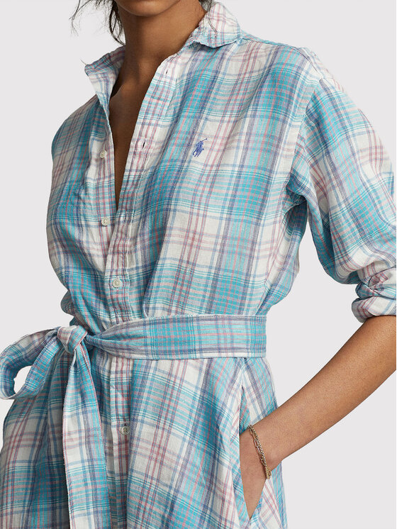 Polo Ralph Lauren Sukienka koszulowa 211864045001 Niebieski Regular Fit zdjęcie nr 4