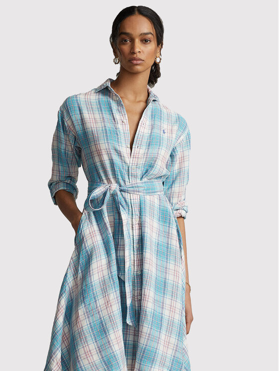 Polo Ralph Lauren Sukienka koszulowa 211864045001 Niebieski Regular Fit zdjęcie nr 3