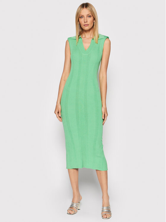 Remain Sukienka codzienna Joy Sl Knit RM1091 Zielony Slim Fit