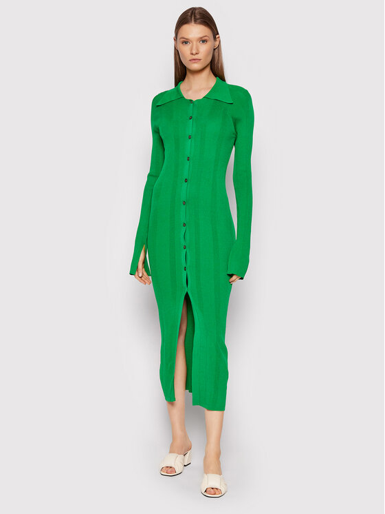 Remain Sukienka dzianinowa Alzira RM1052 Zielony Slim Fit