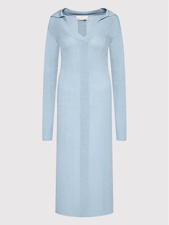 Remain Sukienka dzianinowa Joy RM910 Niebieski Slim Fit zdjęcie nr 5