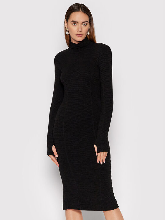 Remain Sukienka dzianinowa Zea RM872 Czarny Slim Fit