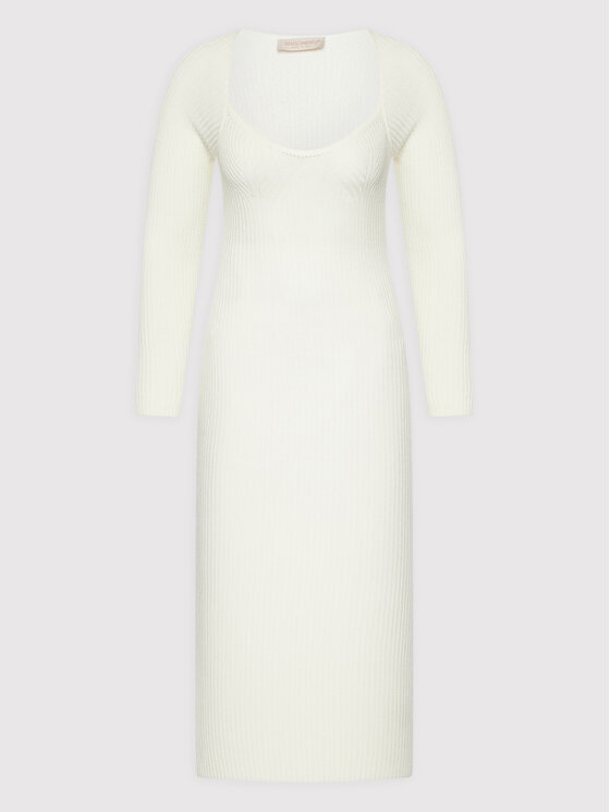 Rinascimento Sukienka dzianinowa CFM0010711003 Biały Slim Fit zdjęcie nr 5