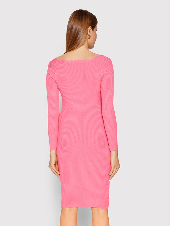 Rinascimento Sukienka dzianinowa CFM0010711003 Różowy Slim Fit zdjęcie nr 3