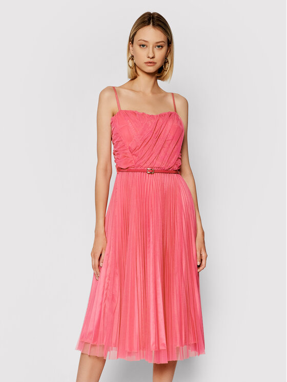 Rinascimento Sukienka koktajlowa CFC0103673003 Różowy Regular Fit