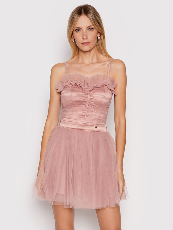 Rinascimento Sukienka koktajlowa CFC0104891003 Różowy Slim Fit