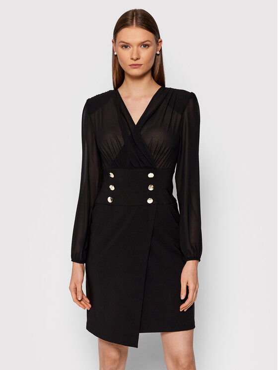 Rinascimento Sukienka koktajlowa CFC0105049003 Czarny Slim Fit