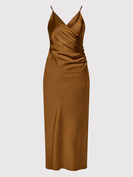 Rinascimento Sukienka koktajlowa CFC0106159003 Brązowy Regular Fit zdjęcie nr 5
