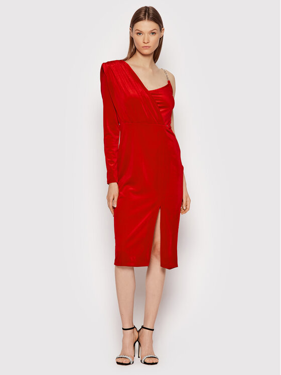 Rinascimento Sukienka koktajlowa CFC0106681003 Czerwony Slim Fit zdjęcie nr 2
