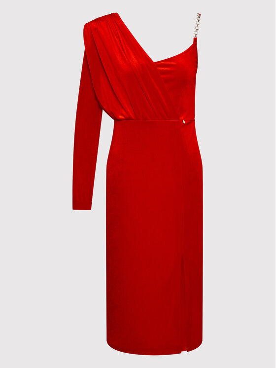 Rinascimento Sukienka koktajlowa CFC0106681003 Czerwony Slim Fit zdjęcie nr 5