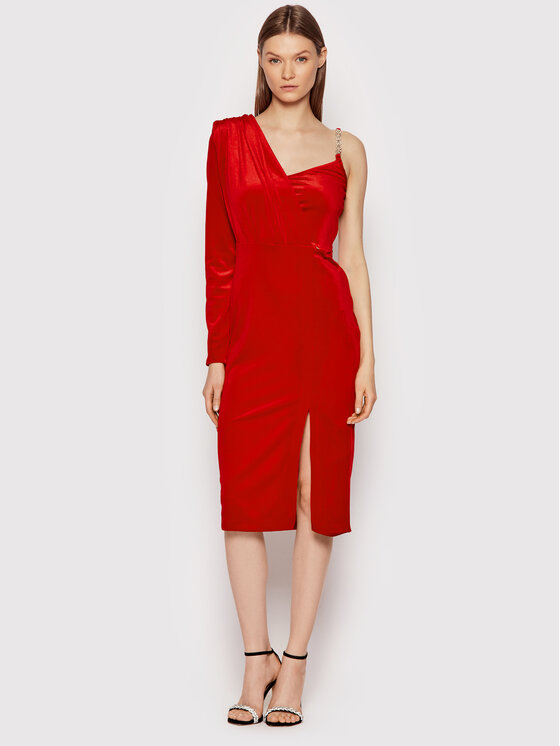 Rinascimento Sukienka koktajlowa CFC0106681003 Czerwony Slim Fit