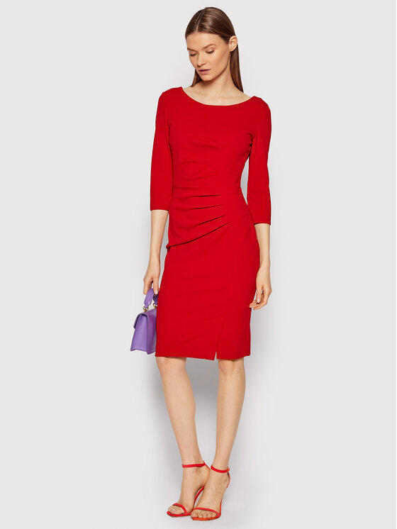 Rinascimento Sukienka koktajlowa CFC0107079003 Czerwony Slim Fit zdjęcie nr 2
