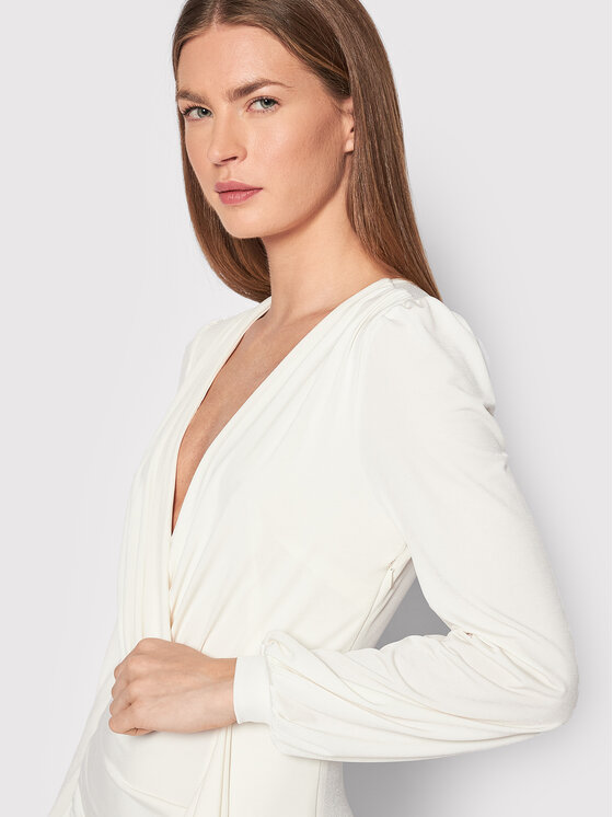 Rinascimento Sukienka koktajlowa CFC0107346003 Biały Slim Fit zdjęcie nr 4
