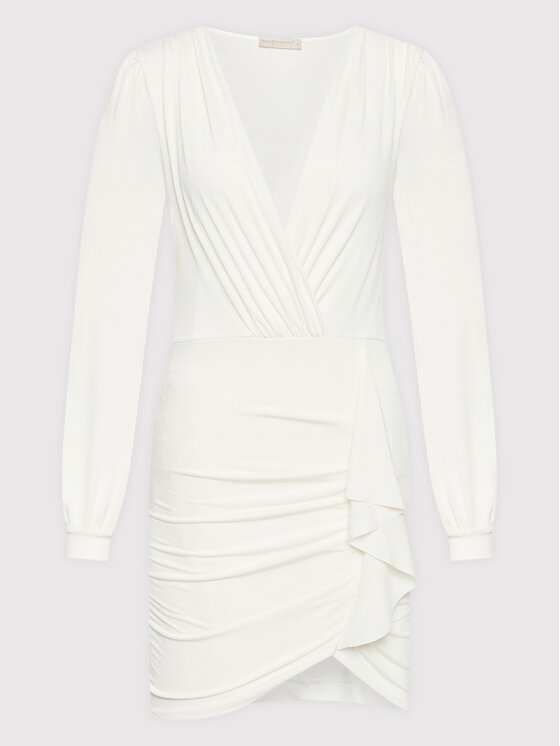 Rinascimento Sukienka koktajlowa CFC0107346003 Biały Slim Fit zdjęcie nr 5