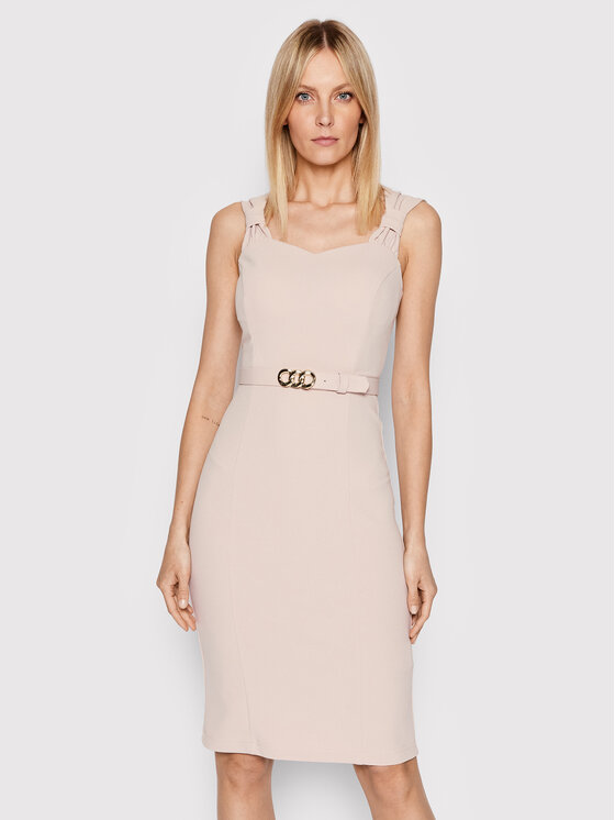 Rinascimento Sukienka koktajlowa CFC0107618003 Różowy Slim Fit
