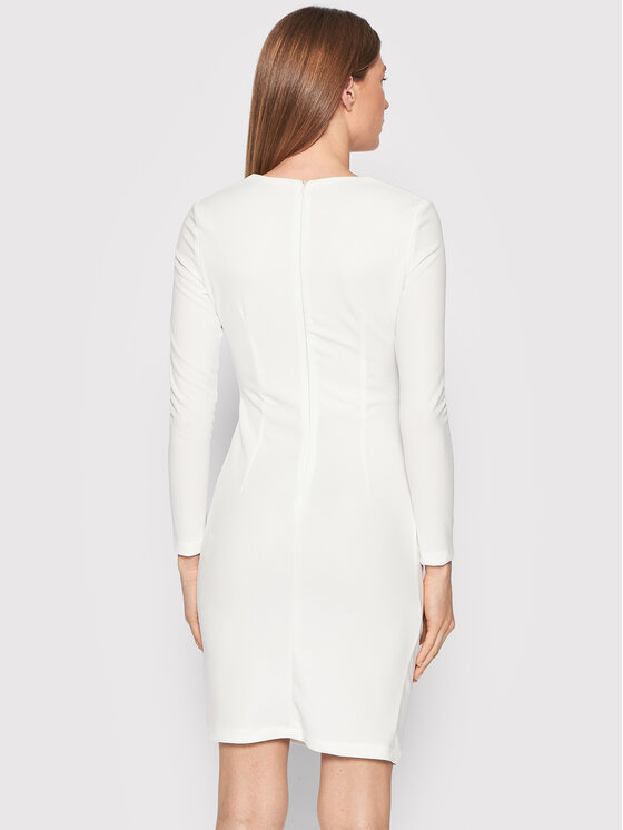 Rinascimento Sukienka koktajlowa CFC0107667003 Biały Slim Fit zdjęcie nr 3