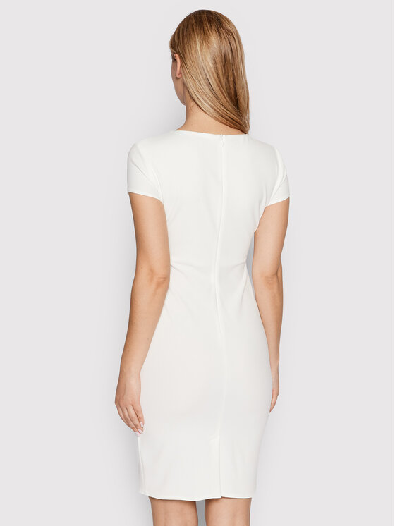 Rinascimento Sukienka koktajlowa CFC0107887003 Biały Slim Fit zdjęcie nr 3