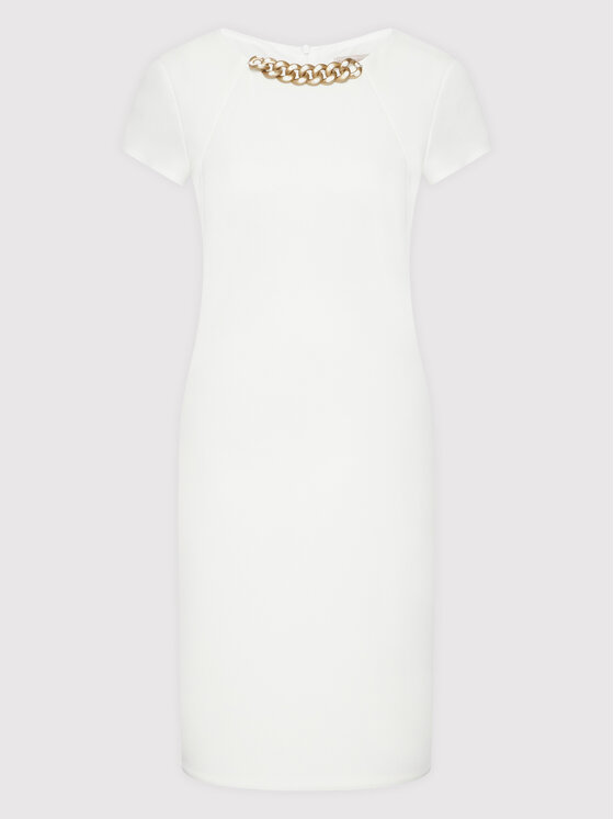 Rinascimento Sukienka koktajlowa CFC0107887003 Biały Slim Fit zdjęcie nr 5