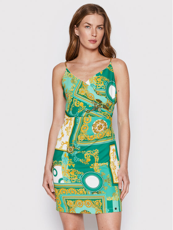 Rinascimento Sukienka koktajlowa CFC0108553003 Zielony Slim Fit