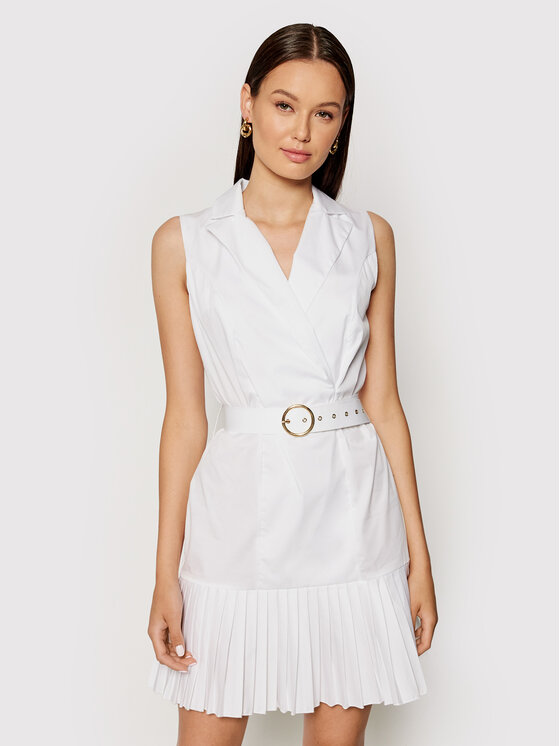 Rinascimento Sukienka koktajlowa CFC0017897002 Biały Regular Fit