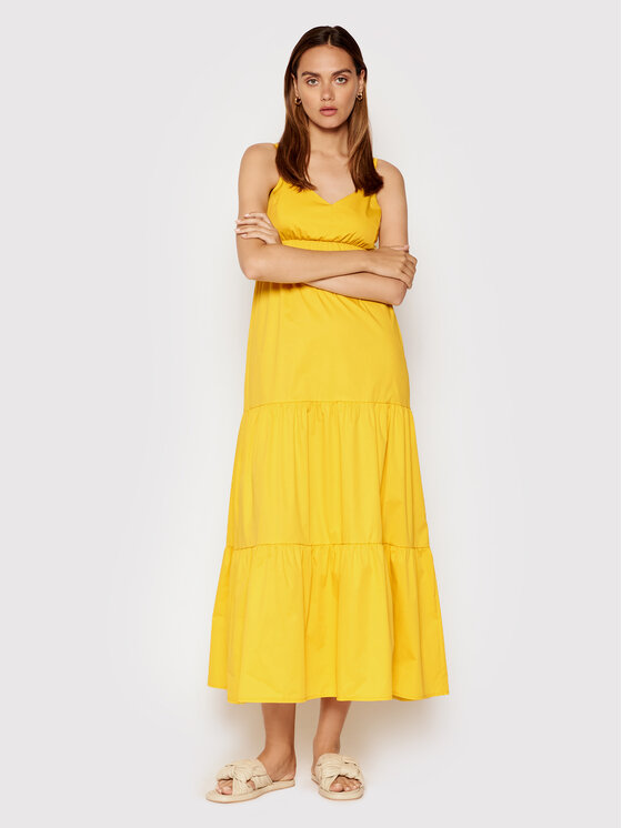 Rinascimento Sukienka letnia CFC0017921002 Żółty Relaxed Fit zdjęcie nr 2