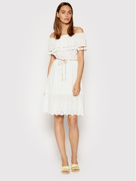 Rinascimento Sukienka letnia CFC0103455003 Biały Regular Fit zdjęcie nr 2