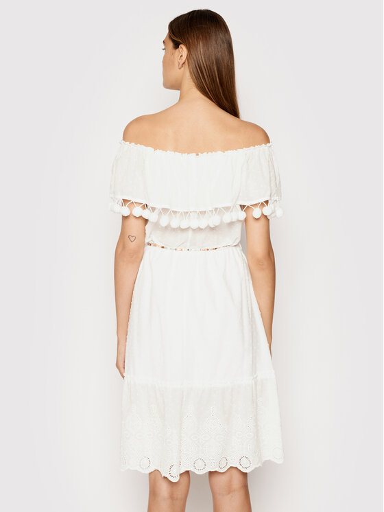 Rinascimento Sukienka letnia CFC0103455003 Biały Regular Fit zdjęcie nr 3