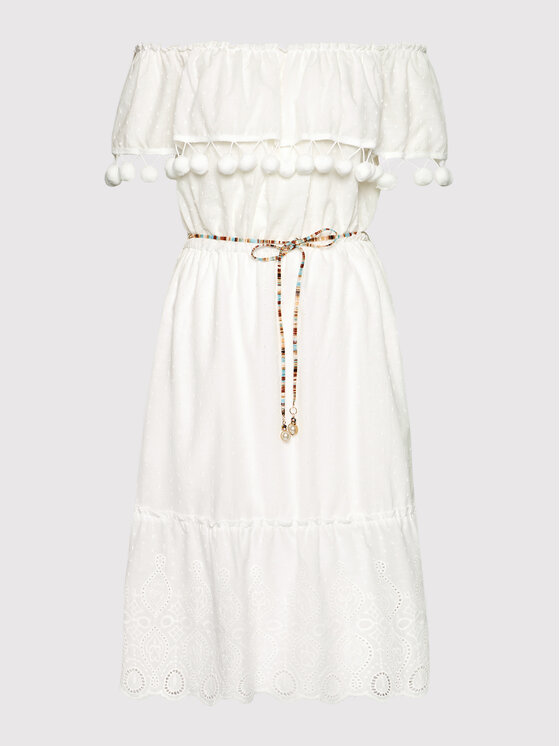 Rinascimento Sukienka letnia CFC0103455003 Biały Regular Fit zdjęcie nr 5