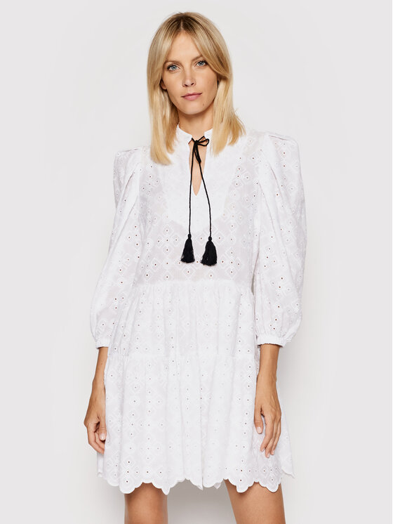 Rinascimento Sukienka letnia CFC0103616003 Biały Regular Fit
