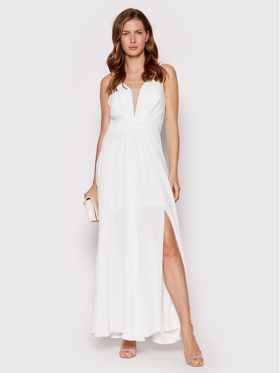 Rinascimento Sukienka wieczorowa CFC0109443003 Biały Regular Fit zdjęcie nr 2