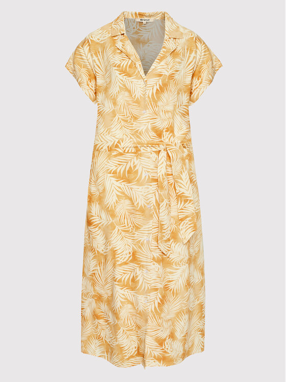 Rip Curl Sukienka koszulowa Summer Palm GDRMP9 Żółty Relaxed Fit zdjęcie nr 5
