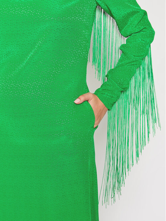 ROTATE Sukienka codzienna Reba Fringe RT872 Zielony Loose Fit zdjęcie nr 5