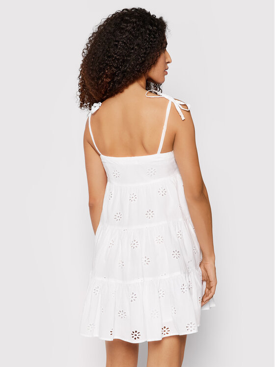 Seafolly Sukienka letnia Embroidery Tier 54657-DR Biały Regular Fit zdjęcie nr 3